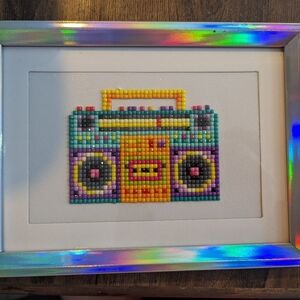 Retro Candy Colored Boombox framed decor